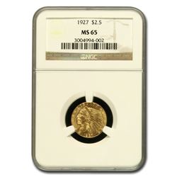 1927 $2.50 Indian Gold Quarter Eagle MS-65 NGC