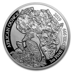2019 Rwanda 1 oz Silver African Shoebill Proof