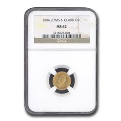 1904 Gold $1.00 Lewis & Clark MS-62 NGC