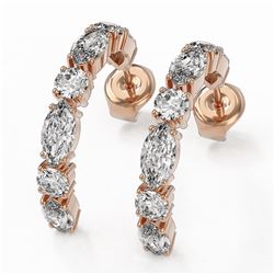 2.86 ctw Marquise Cut Diamond Designer Earrings 18K Rose Gold