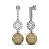 Image 2 : 1.92 ctw Diamond & Pearl Earrings 18K White Gold