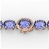 Image 1 : 75 ctw Tanzanite & Micro Pave Diamond Bracelet 14k Rose Gold
