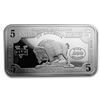 Image 1 : 5 oz Silver Bar - 1901 $10 Bison Note