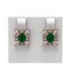 Image 1 : 3.83 ctw Emerald & Diamond Earrings 18K Rose Gold