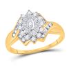 Image 1 : 10kt Yellow Gold Womens Round Diamond Cluster Ring 1/4 Cttw