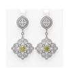 Image 1 : 6.48 ctw Fancy Yellow Diamond Earrings 18K White Gold