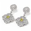 Image 3 : 6.48 ctw Fancy Yellow Diamond Earrings 18K White Gold
