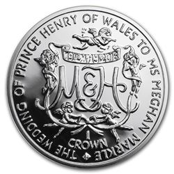 2018 Ascension Island Silver 1 Crown Prince Henry & Megan Markle