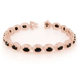 12.0 ctw Blue Sapphire Bracelet 10k Rose Gold