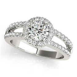 1.25 ctw Certified VS/SI Diamond Halo Ring 14k White Gold