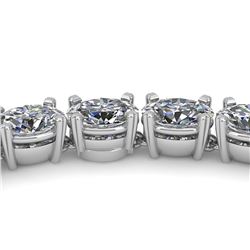 35 ctw Oval Certified SI Diamond Necklace 18K White Gold