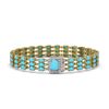 Image 1 : 19.27 ctw Turquoise & Diamond Bracelet 14K Yellow Gold