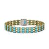 Image 3 : 19.27 ctw Turquoise & Diamond Bracelet 14K Yellow Gold