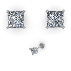 1.03 ctw Princess Cut VS/SI Diamond Designer Earrings 14k White Gold