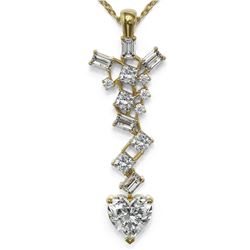 2.2 ctw Heart Diamond Designer Necklace 18K Yellow Gold