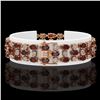 Image 2 : 24.68 ctw Garnet & Diamond Bracelet 10K Rose Gold