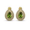 Image 1 : 9.54 ctw Tourmaline & Diamond Victorian Earrings 14K Yellow Gold