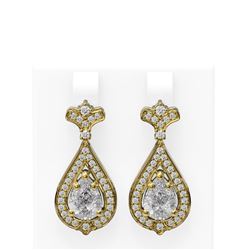 2 ctw Diamond Earrings 18K Yellow Gold
