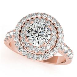 2.25 ctw Certified VS/SI Diamond Halo Ring 18k Rose Gold