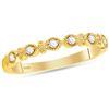 Image 1 : 14kt Yellow Gold Womens Round Diamond Milgrain Stackable Band Ring 1/10 Cttw