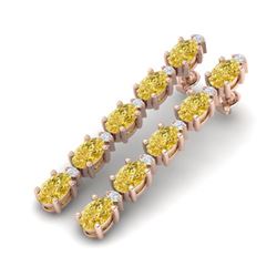 15.47 ctw Citrine & VS/SI Certified Diamond Tennis Earrings 10k Rose Gold