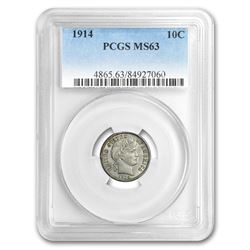 1914 Barber Dime MS-63 PCGS