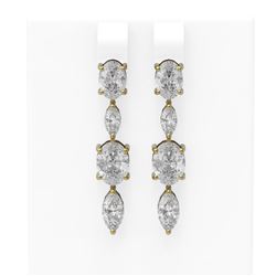 3.88 ctw Diamond Earrings 18K Yellow Gold