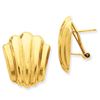 Image 1 : 14k Solid Gold Polished Fancy Omega Back Post Earrings (22 mm)