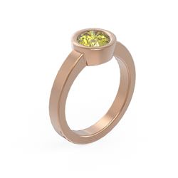 1 ctw Fancy Yellow Diamond Ring 18K Rose Gold