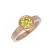 Image 3 : 1 ctw Fancy Yellow Diamond Ring 18K Rose Gold