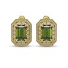 Image 1 : 12.99 ctw Tourmaline & Diamond Victorian Earrings 14K Yellow Gold