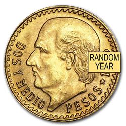 Mexico Gold 2 1/2 Pesos AGW .0603 (Random Year)