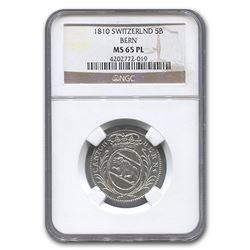 1810 Switzerland Silver 5 Batzen MS-65 NGC (PL)