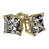 Image 3 : 2.50 ctw VS/SI Quality Princess Diamond Stud Earrings 10k Yellow Gold