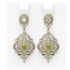 Image 1 : 5.85 ctw Fancy Yellow Diamond Earrings 18K Yellow Gold