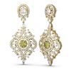 Image 2 : 5.85 ctw Fancy Yellow Diamond Earrings 18K Yellow Gold