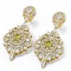 Image 3 : 5.85 ctw Fancy Yellow Diamond Earrings 18K Yellow Gold