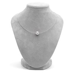 White South Sea Round Pearl Solitaire Fixed Omega Necklace