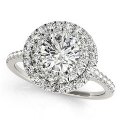 1.5 ctw Certified VS/SI Diamond Solitaire Halo Ring 14k White Gold