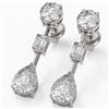 Image 1 : 3.5 ctw Pear Cut Diamond Designer Earrings 18K White Gold