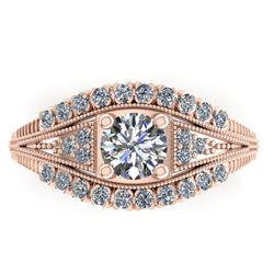 1.50 ctw Solitaire VS/SI Diamond Ring Art Deco 14k Rose Gold