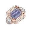 Image 3 : 6.98 ctw Tanzanite & Diamond Ring 18K Rose Gold
