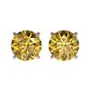 Image 1 : 1.54 ctw Certified Intense Yellow Diamond Stud Earrings 10k Rose Gold