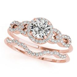 1.43 ctw Certified VS/SI Diamond 2pc Wedding Set 14k Rose Gold