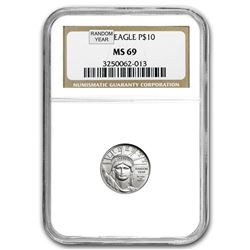 1/10 oz Platinum American Eagle MS-69 NGC (Random Year)