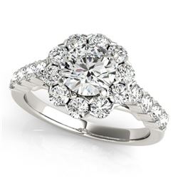 2.1 ctw Certified VS/SI Diamond Solitaire Halo Ring 14k White Gold