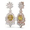 Image 2 : 15.11 ctw Canary Citrine & Diamond Earrings 18K Rose Gold