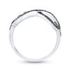 Image 3 : Sterling Silver Womens Round Blue Color Enhanced Diamond Infinity Ring 1/3 Cttw