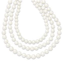 14k Gold 8-9 mm Freshwater Cultured 3-Strand Pearl Necklace