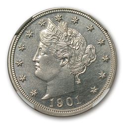 1901 Liberty Head V Nickel PF-63 NGC